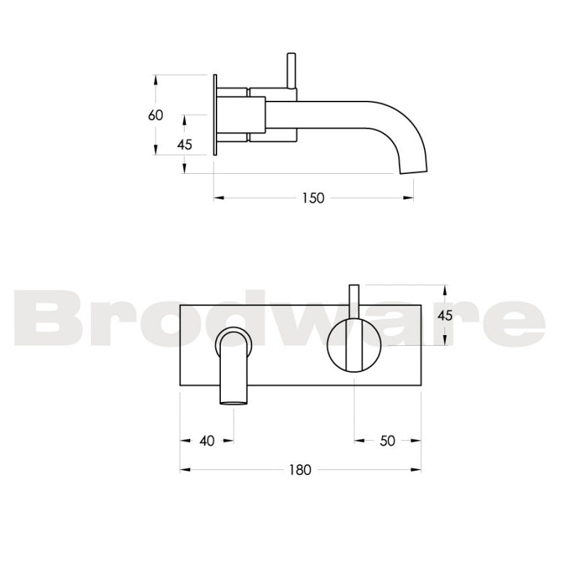 The Minim 2 Piece Wall Set with Chrome Plate  Spec
