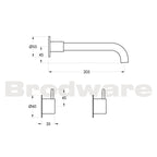 The Minim 3 Piece Wall Set with 200mm Spout Spec