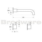 The Minim Wall Set with Left Sided Spout Spec