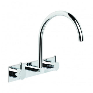 Brodware Minim 3 Piece Swivel Spout Wall Set on Chrome Backplate