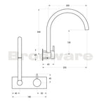 Brodware Minim 2 Piece Wall Set with Chrome Plate Spec

