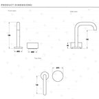 Brodware Halo Marble Basin Set with Square Swivel Spout & Progressive Mixer Specifications