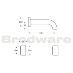 Brodware Halo Wall Set 150mm Spout Specification