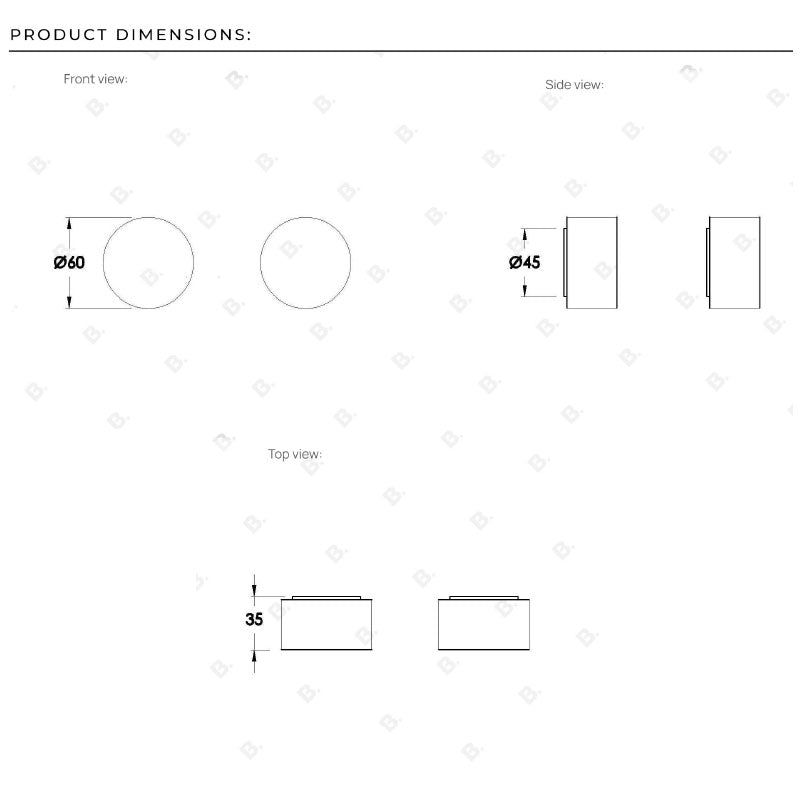 Brodware Halo Marble Wall Taps Specifications