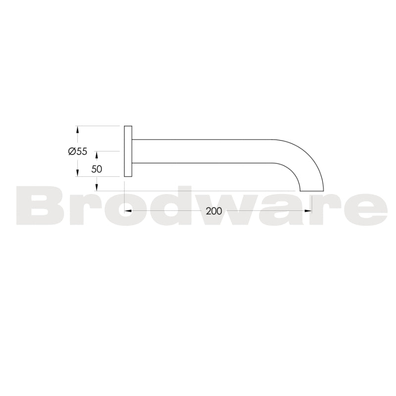 Brodware City Plus Wall Spout with Flow Control -  Specification