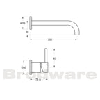 Brodware City Stik Wall Mixer Set Flow Controlled -  Specification