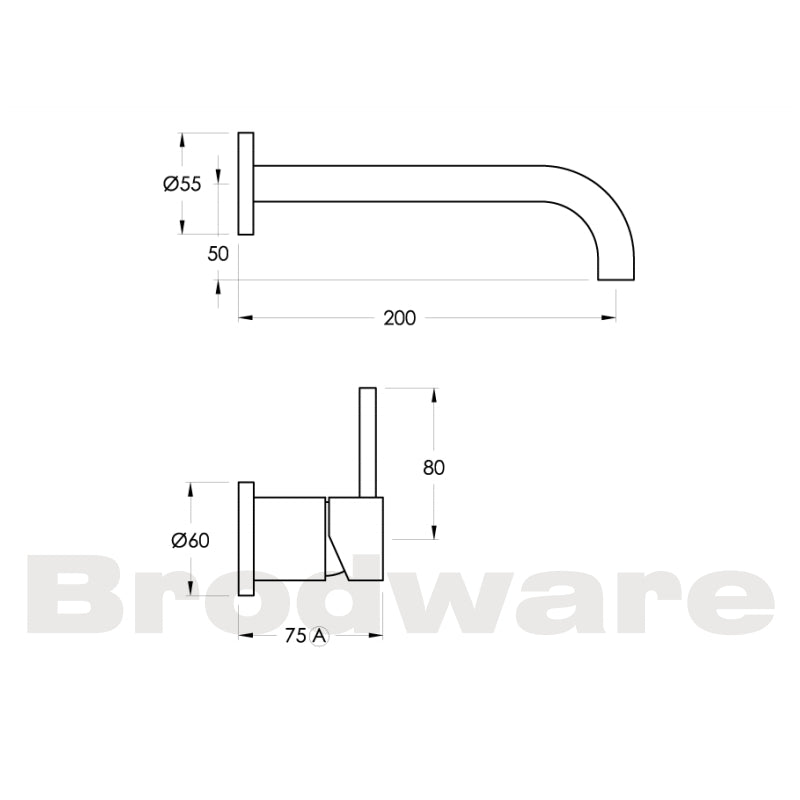 Brodware City Stik Wall Mixer Set Flow Controlled -  Specification