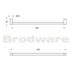 Brodware City Stik Single Towel Rail 600mm Specification