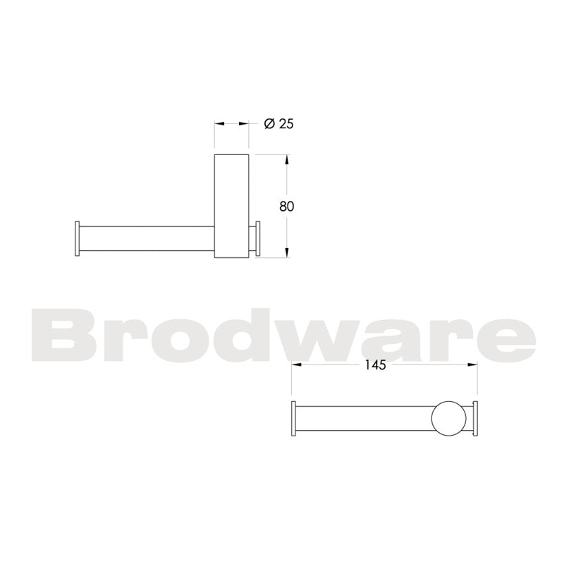 Brodware City Stik Toilet Roll Holder - Reversible Specification