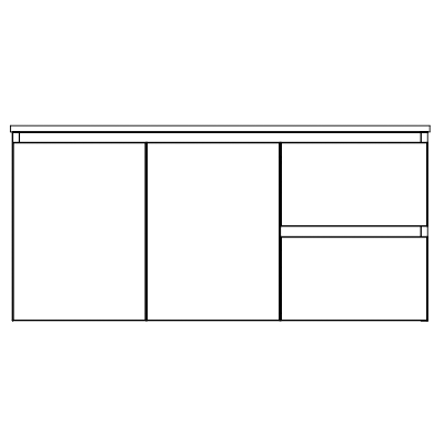 Timberline Florida Ensuite Wall Hung Vanity Urban Ceramic Top 1000mm - FLOEV1000CURBW