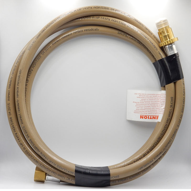 Bromic 10mm PVC Gas Hose 1/2"BSP FF X Bayonet 3000mm