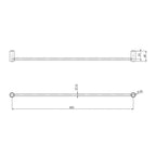 Phoenix Vivid Slimline Single Towel Rail 800mm - Brushed Nickel Specification