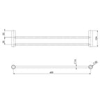 Phoenix Vivid Slimline Double Towel Rail 600mm - Chrome