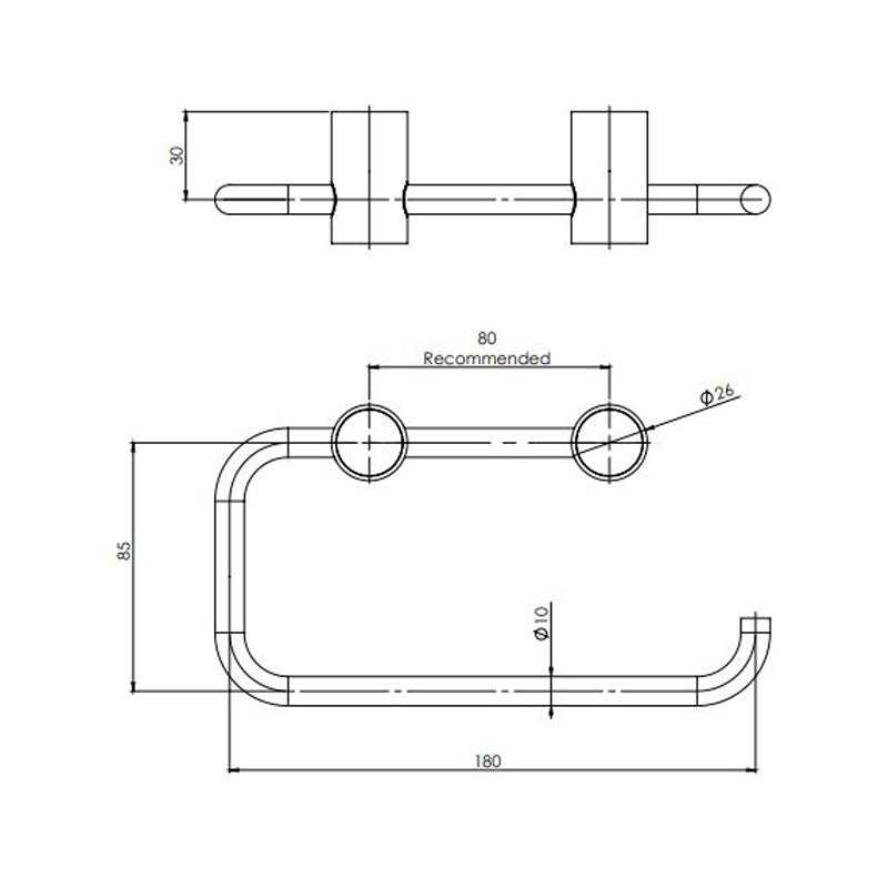 Phoenix Vivid Slimline Toilet Roll Holder - Brushed Nickel Specification