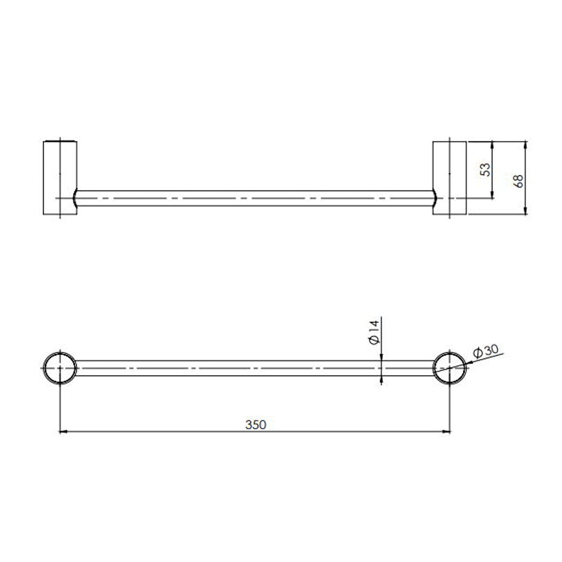 Phoenix Vivid Slimline Hand Towel Rail 350mm - Matte Black