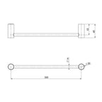 Phoenix Vivid Slimline Hand Towel Rail 350mm - Chrome