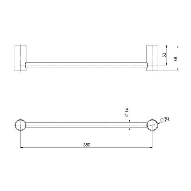 Phoenix Vivid Slimline Hand Towel Rail 350mm - Chrome