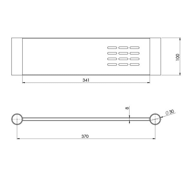 Phoenix Vivid Slimline Shower Metal Shelf 370mm - Chrome