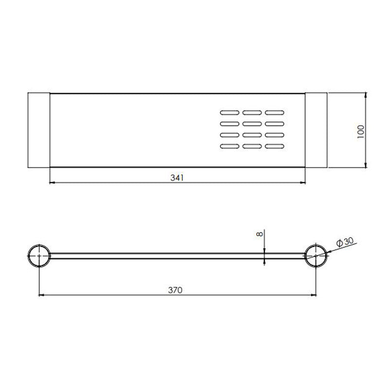 Phoenix Vivid Slimline Shower Metal Shelf 370mm - Brushed Nickel Specification