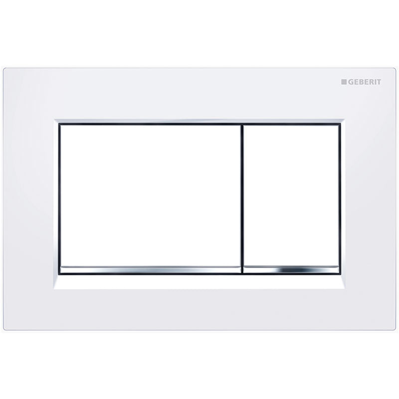 Geberit Sigma 30 Flush Plate - White with Chrome Trim - 115.883.KJ.1