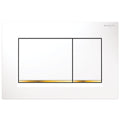 Geberit Sigma 30 Flush Plate - White with Gold Trim - 115.883.KK.1