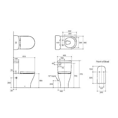 Kohler Reach II Rimless Back To Wall Toilet Suite - 21016A-0