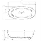 Cassa Design Wow 1500mm Translucency Resin Stone Freestanding Bath No Overflow - Emerald Green - BT-SBR1500EG