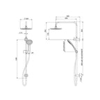 Phoenix Tapware Pina Twin Shower - Matte Black Specification