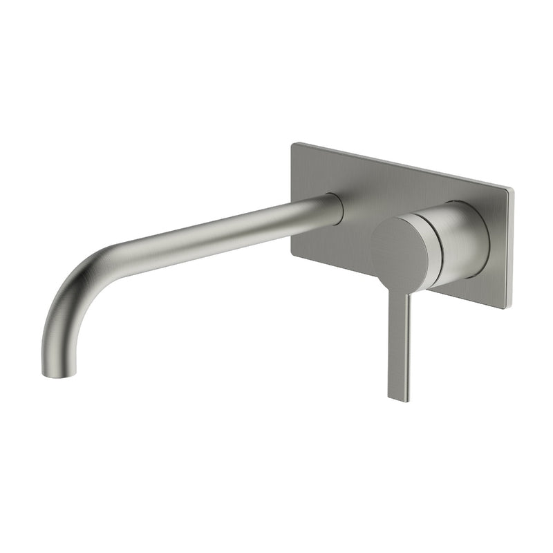 Greens Optima Wall Basin Mixer - Brushed Nickel