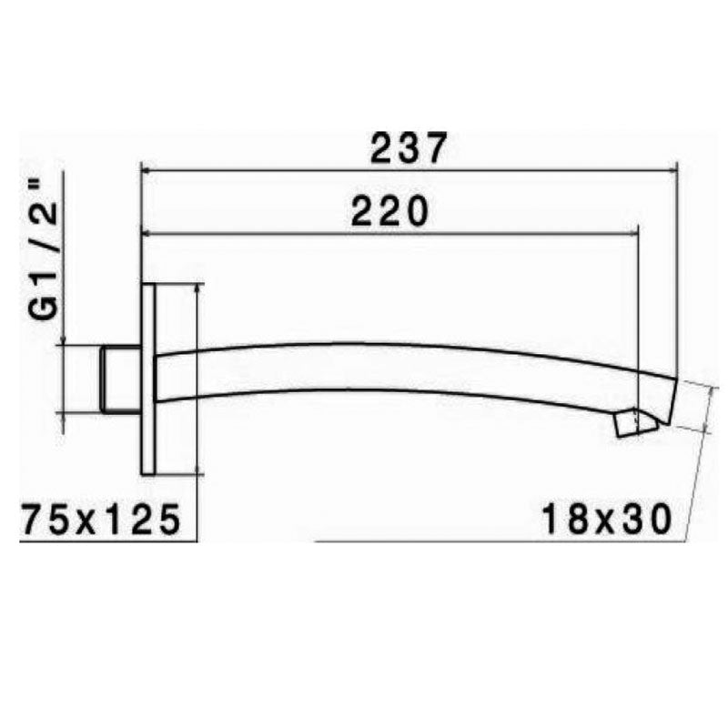 Newform EL-X Wall Spout - 19882.21.018