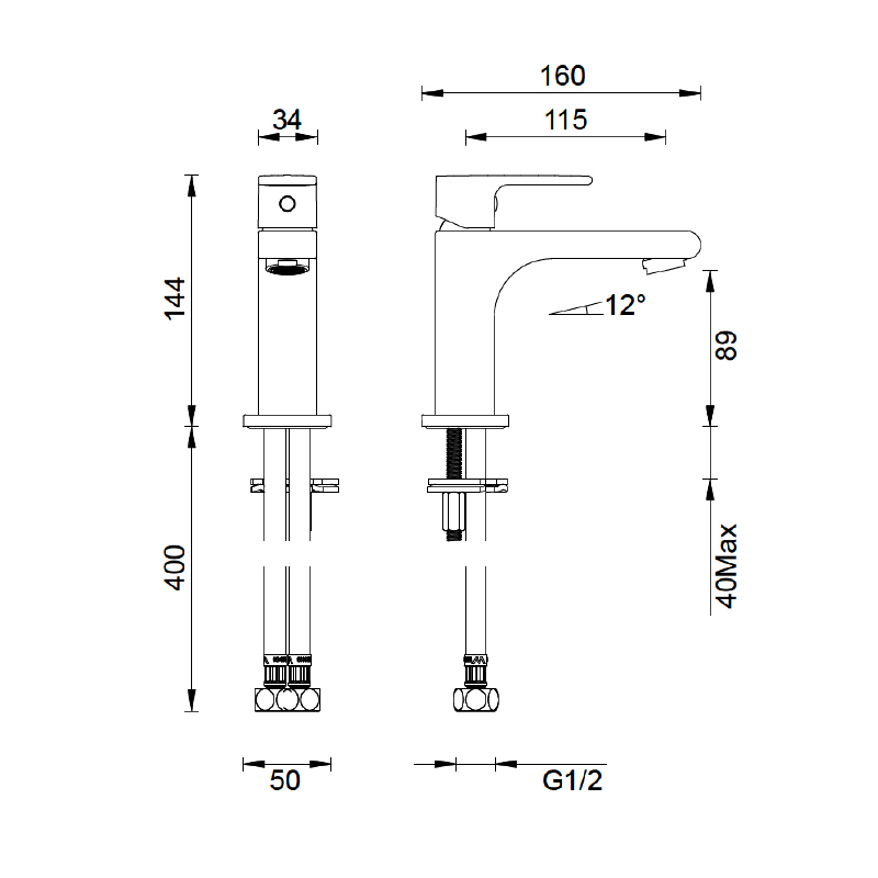 Gareth Ashton Park Avenue Basin Mixer - Black