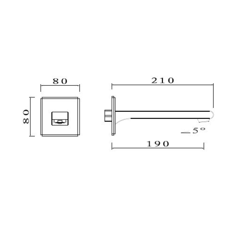 Gareth Ashton Park Avenue Basin Spout 210mm - Gun Metal