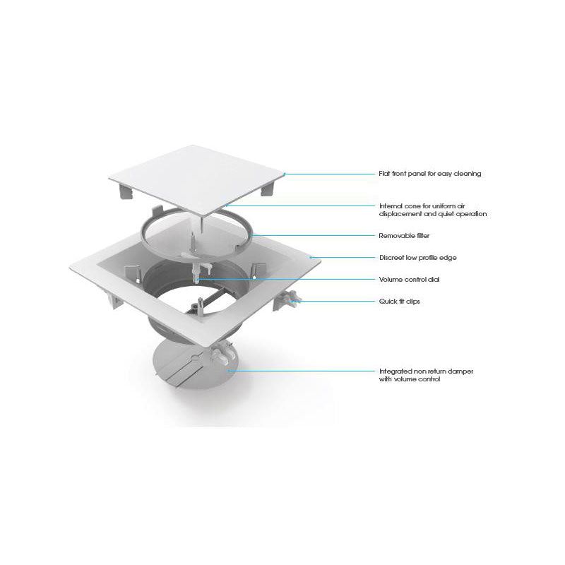Expella Square Slim-Line Diffuser with NRD Features