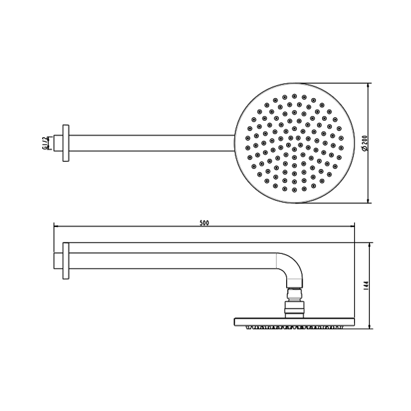 Gareth Ashton Poco Brass Horizontal Shower - Brushed Brass