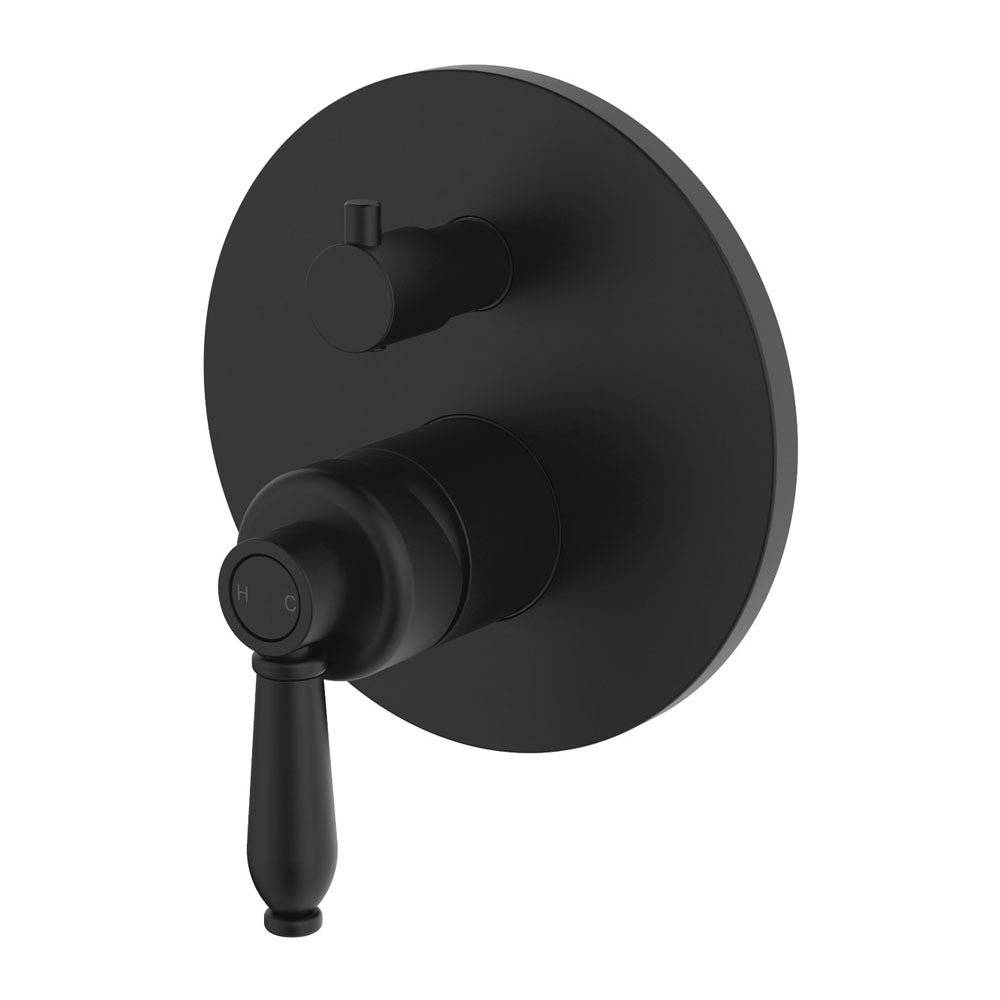 Fienza Eleanor Wall Mixer Diverter - Matte Black - 202102BL