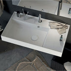 Parisi Twenty 80 Left Bowl Bench Basin - 1 Tap Hole - Gloss White - TC20831