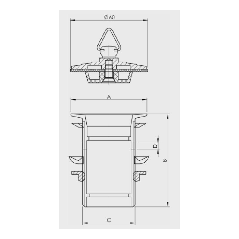 Bounty Brassware 40x50mm Plug & Waste with Deluxe Plug - Specification