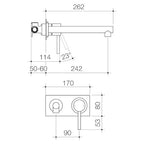 Caroma Titan Stainless Steel Wall Bath Mixer specifications