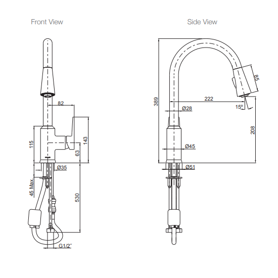 Kohler Taut Pull Out Spray Kitchen Mixer - Chrome 21367T-4E-CP