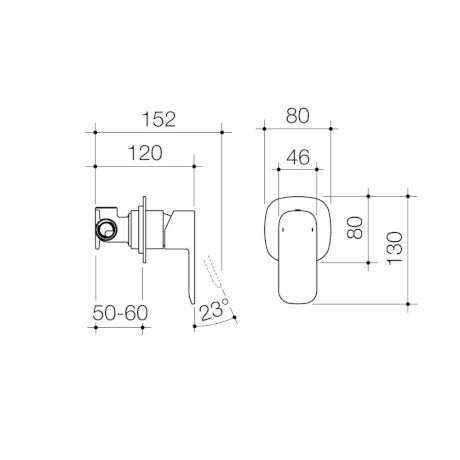 Caroma Contura Bath/Shower Mixer - Black specifications