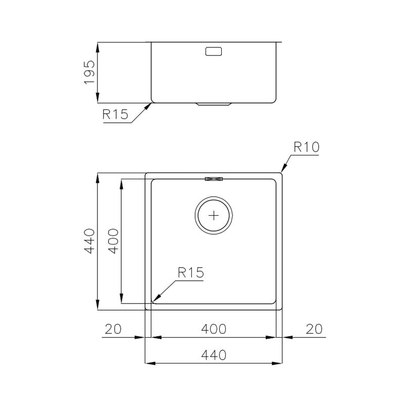 Foster KE Sink 440×440 Specification