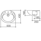 Caroma Concorde 500 Semi Recessed Basin - 1 Tap Hole - Gloss White - 654210W
