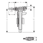 Back/Side inlet valve 3/8" short nipple Brass