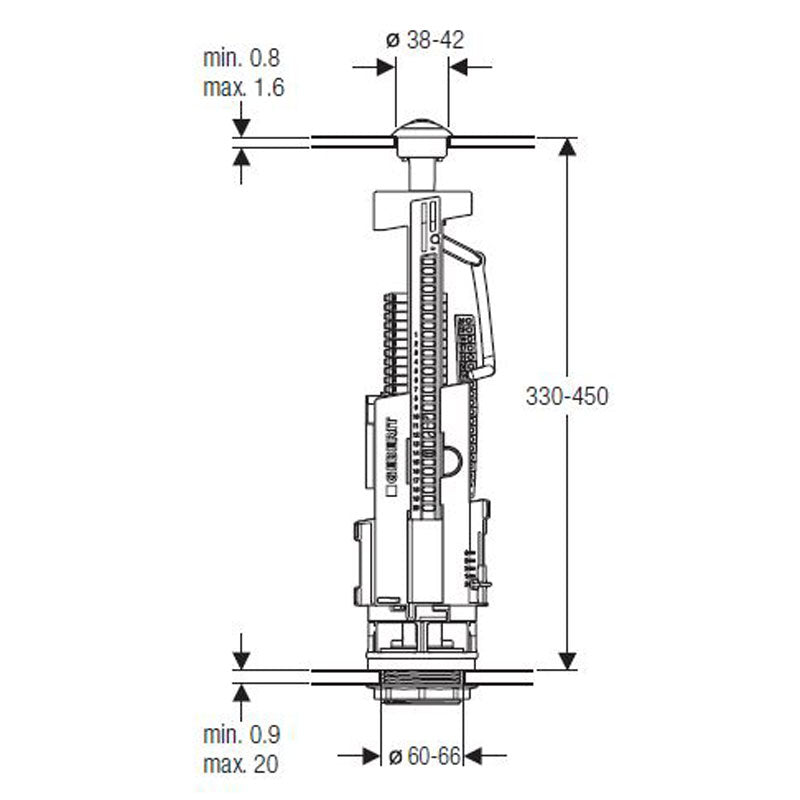 Geberit Impuls260 outlet valve for close coupled cisterns Specification
