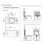 Kohler Grande Rimless Wall Faced Toilet - Slim Seat - 22640A-SLS-0