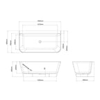 Gareth Ashton Petite 1524 Clearstone Bath Specification