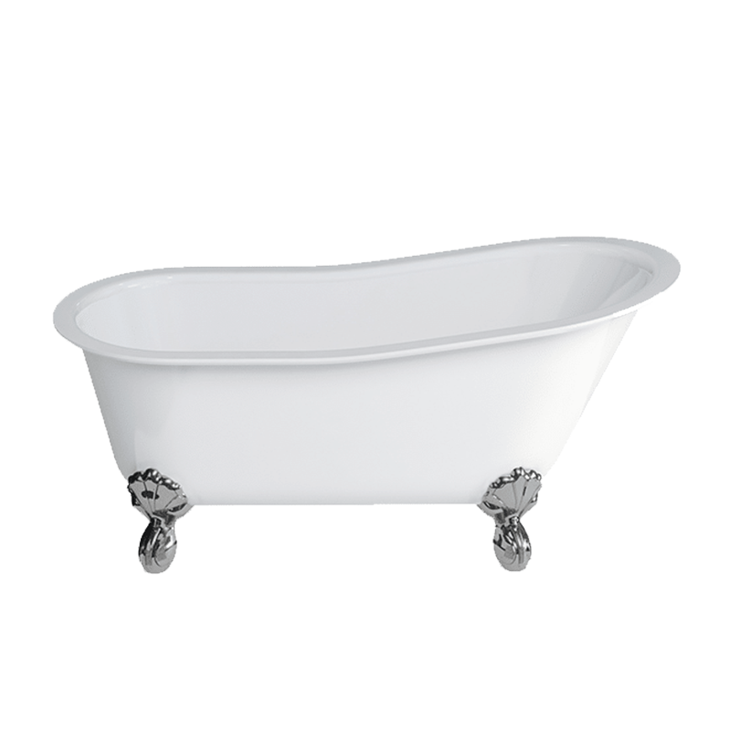 Gareth Ashton Romano Grande 1690mm Freestanding Clearstone Bath With Black Claw Feet - Gloss White