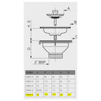 Bounty Brassware Plug & Waste Basket Waste 90x50 - Specification