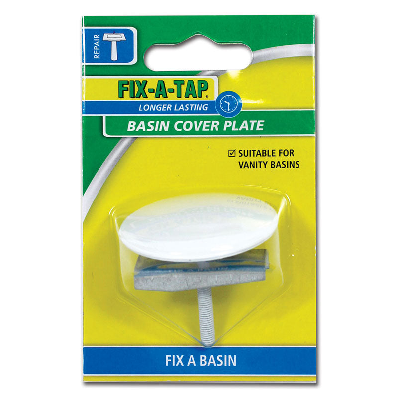 Fix-A-Tap Vanity Basin Cover Plate - White
