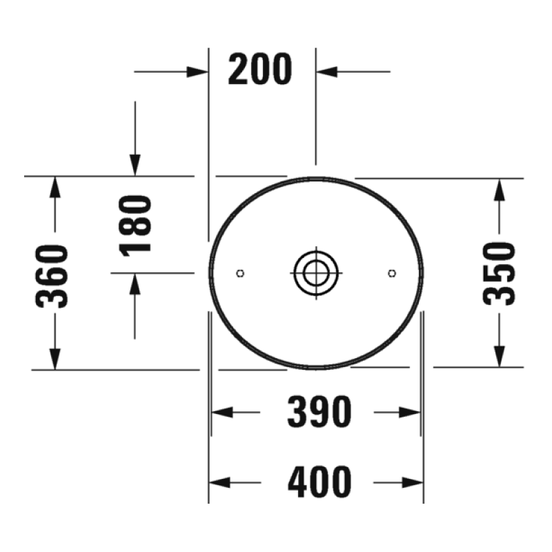 Duravit Cape Cod Above Counter 400 Basin - Satin White